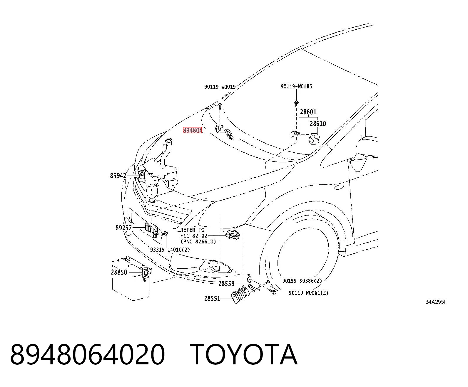 8948064020 Toyota Czujnik ciśnienia spalin
