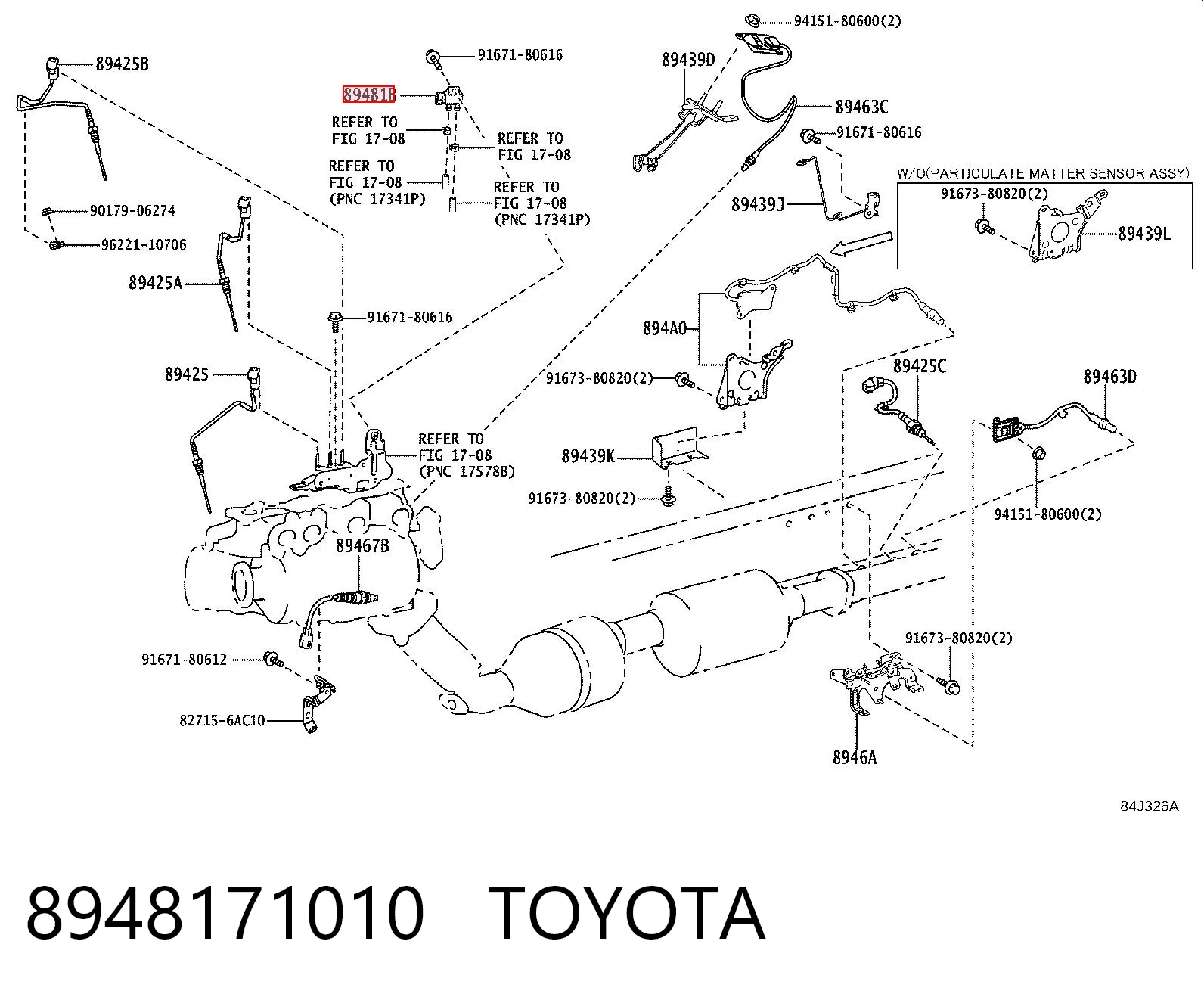 8948171010 Toyota Czujnik ciśnienia spalin