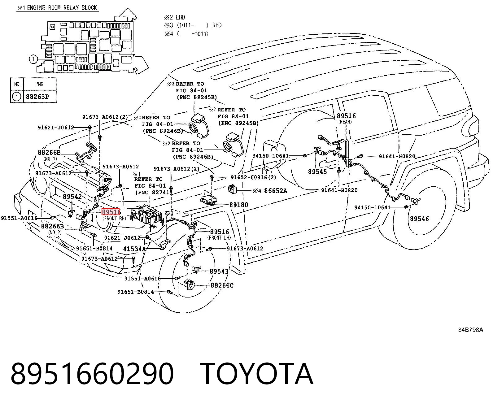 8951660290 Toyota Przewód czujnika ABS przedni prawy