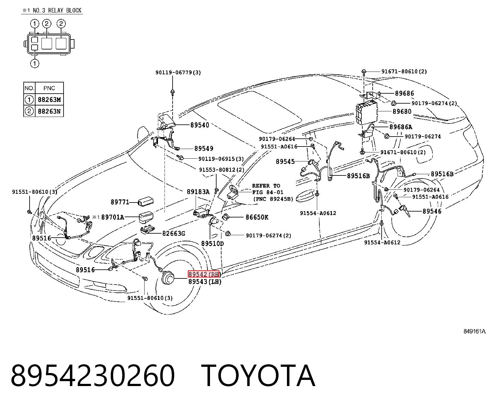 8954230260 Toyota Czujnik ABS przedni prawy