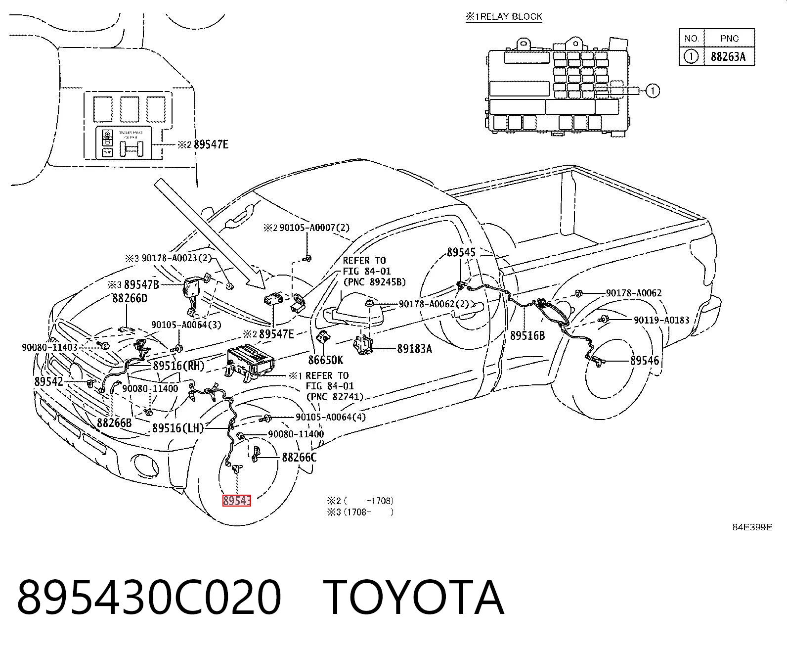 895430C020 Toyota Czujnik ABS przedni lewy