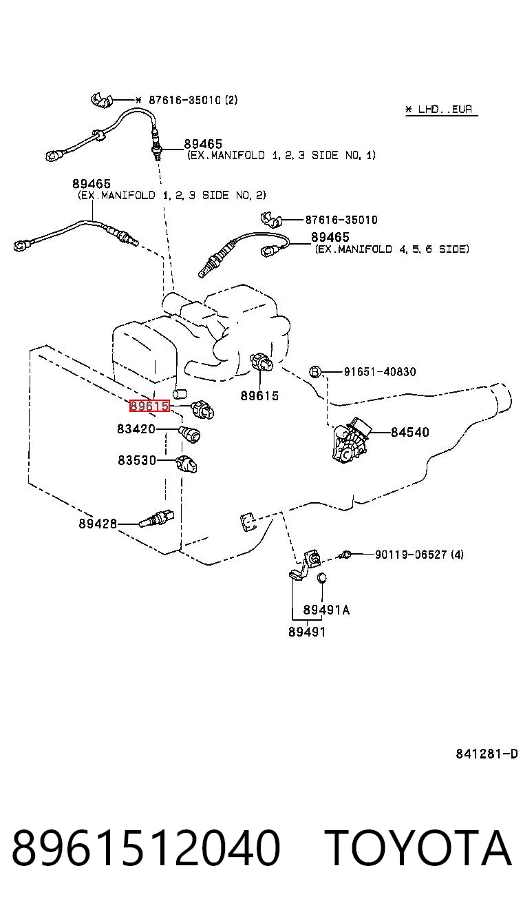 8961512040 Toyota Czujnik stukowy (czujnik spalania stukowego)