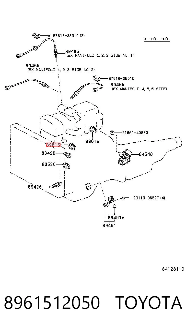 8961512050 Toyota Czujnik stukowy (czujnik spalania stukowego)