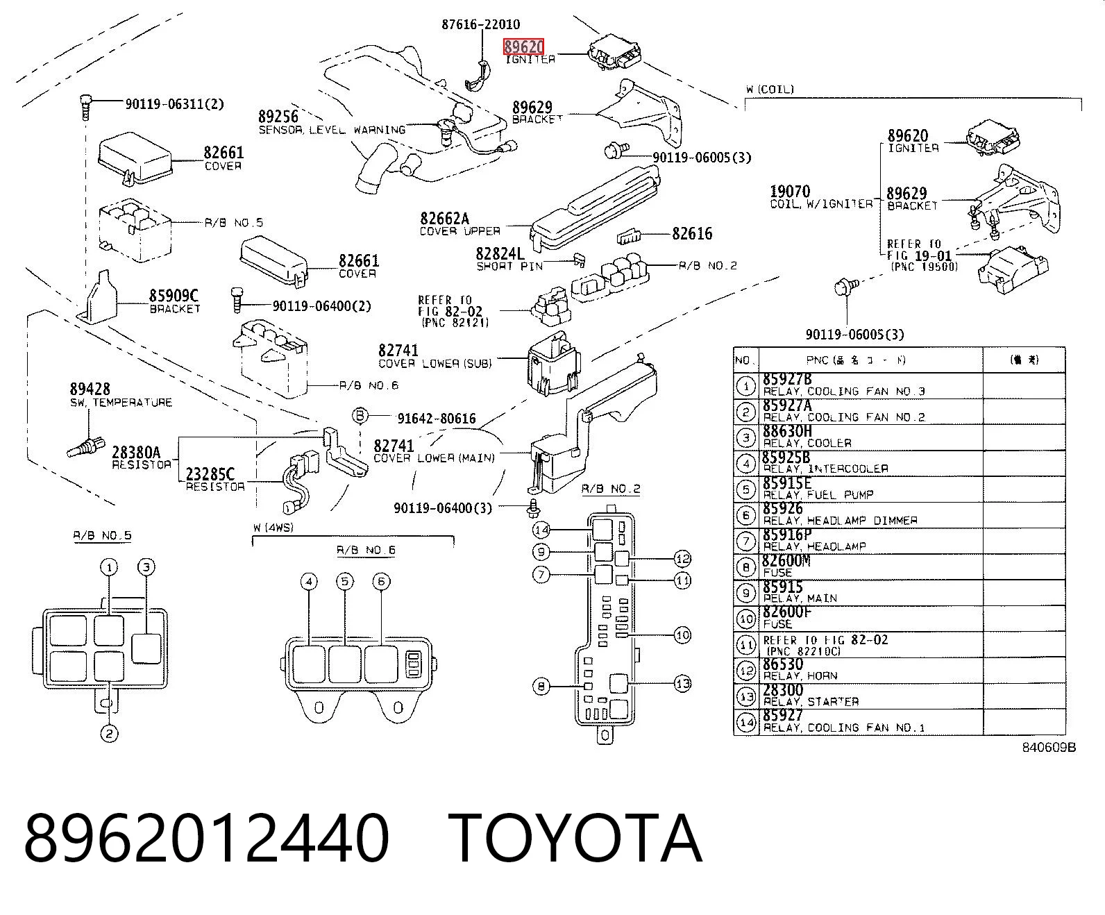 8962012440 Toyota Moduł zapłonowy (komutator)