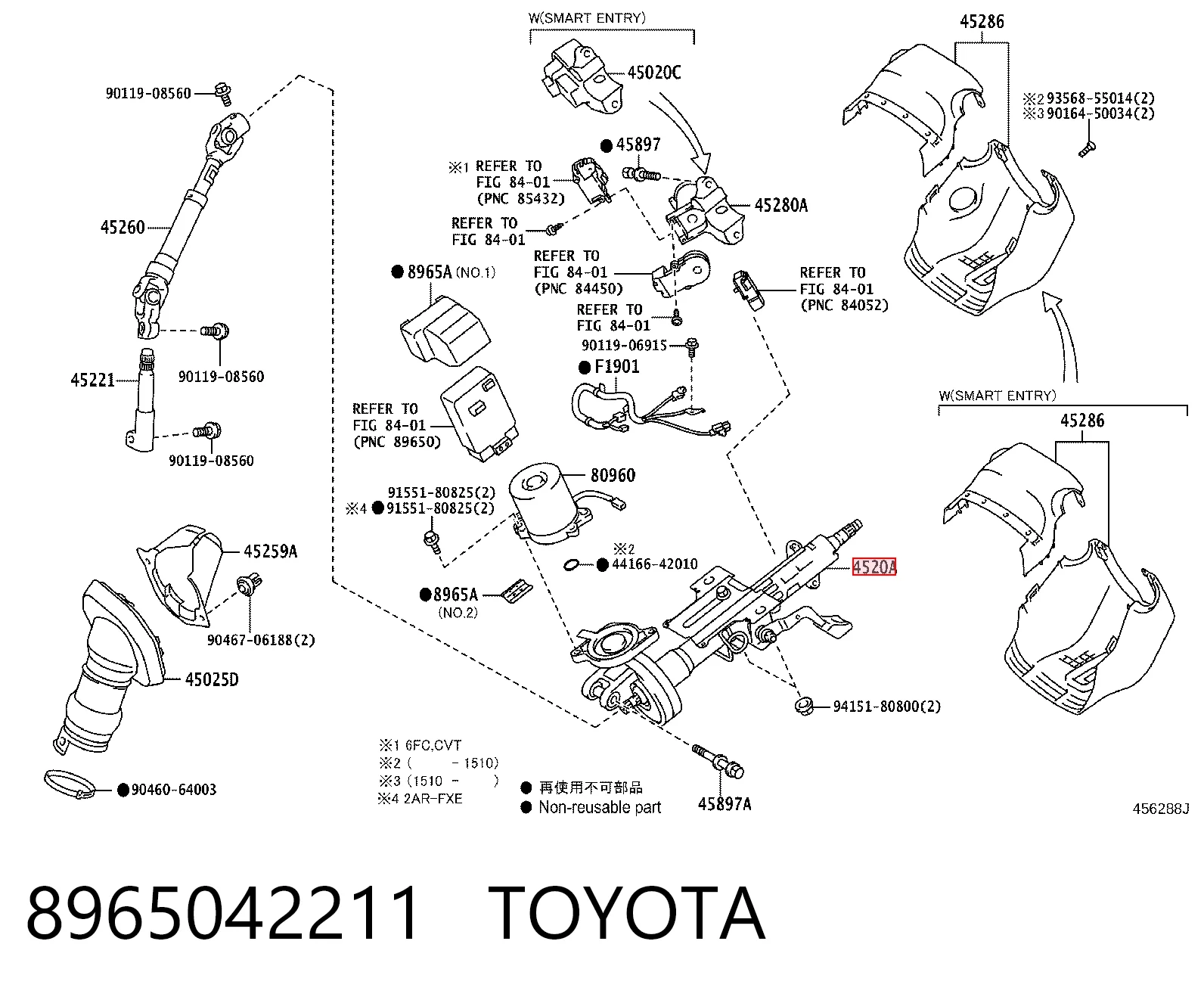 Do koszyka Kolumna (wał) kierownicza (kierownicy) Toyota RAV4 V A5,H5