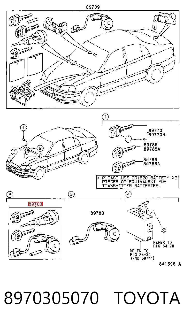 Wkładka stacyjki zapłonowej do Toyota Avensis T22