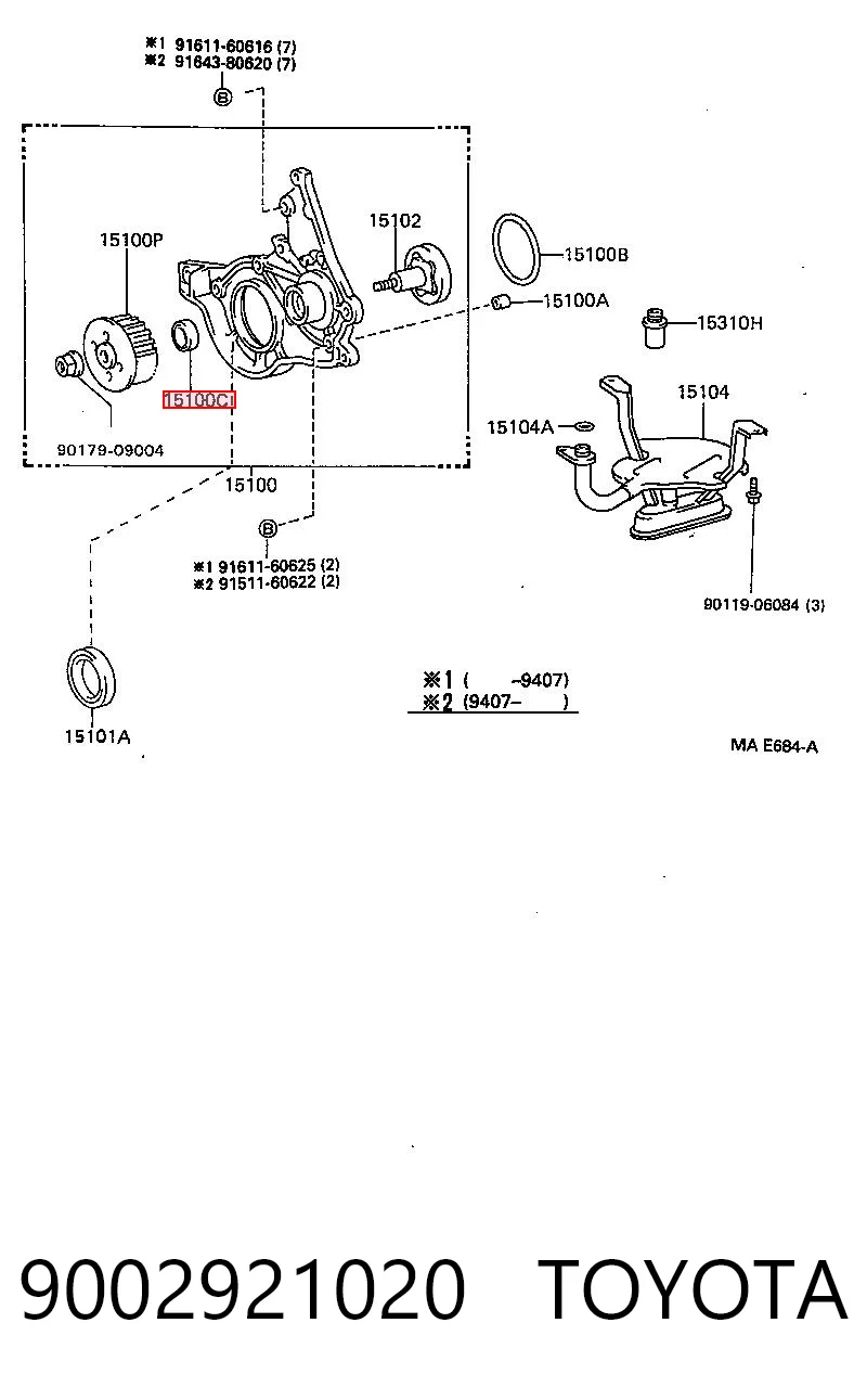 9002921020 Toyota Uszczelniacz pompy olejowej automatycznej skrzyni biegów