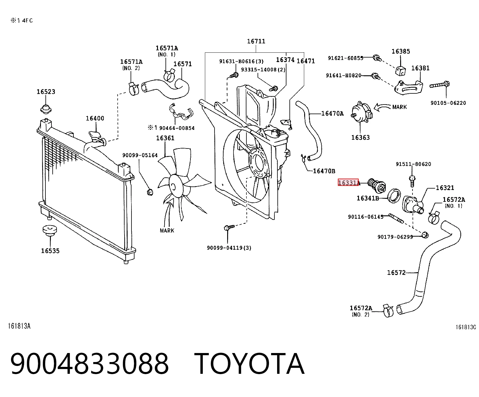 9004833088 Toyota Termostat