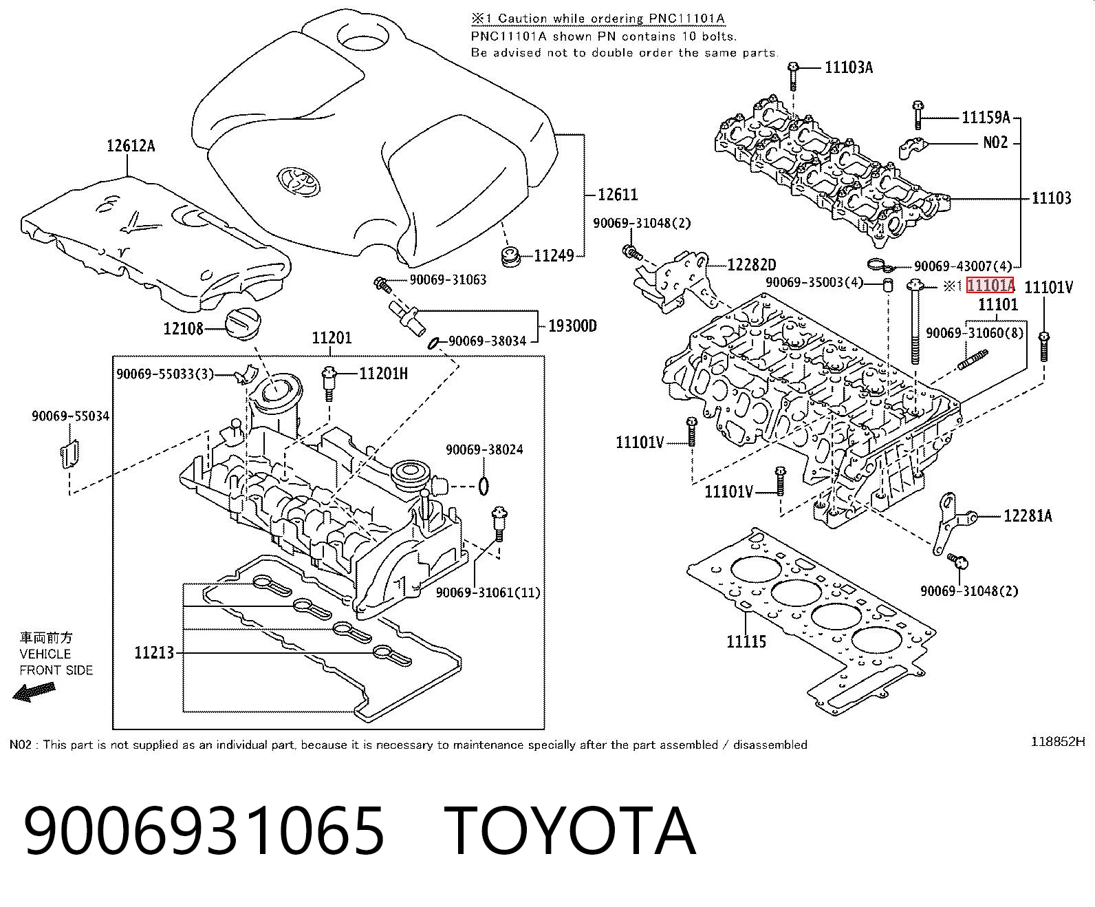Śruba głowicy cylindrów Toyota Avensis III sedana (T27) (2008 - 2018) cena, od 46,65 USD