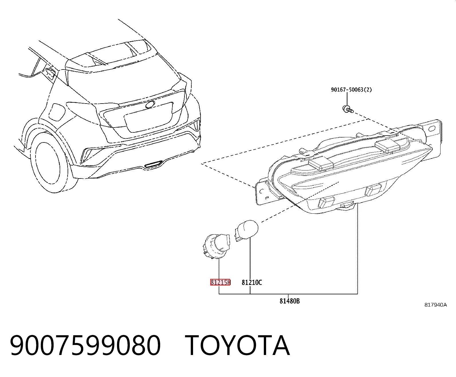 9007599080 Toyota Oprawka żarówki kierunkowskazu