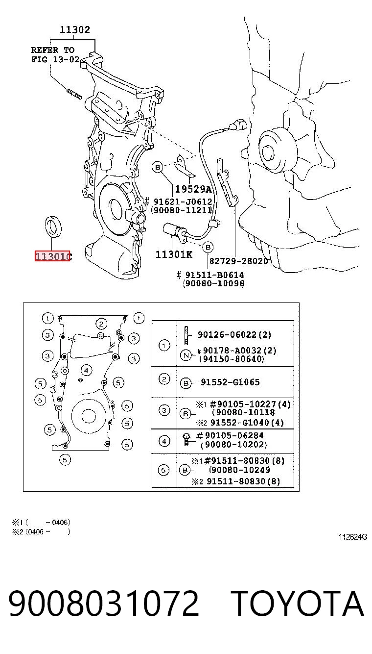 Uszczelniacz wału korbowego przedni Toyota Avensis III sedana (T27) (2008 - 2018) cena, od 5,93 USD