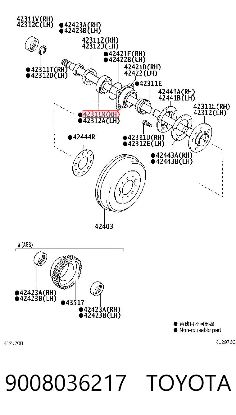 Lożysko piasty tylnej Toyota Hilux 