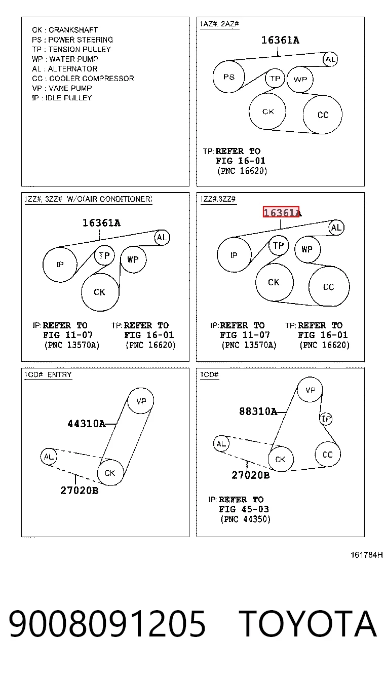 Pas napędowy mechanizmów do Toyota Land Cruiser PRADO J150