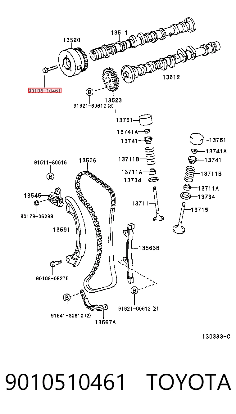 Łańcuch rozrządu, zestaw Toyota Prius hatchback (NHW20) (2003 - 2009) cena, od 91,63 USD