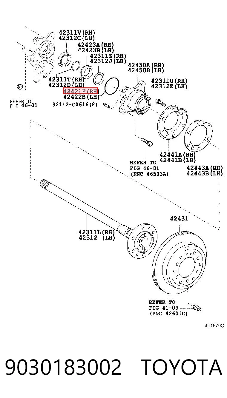 9030183002 Toyota Pierścień piasty