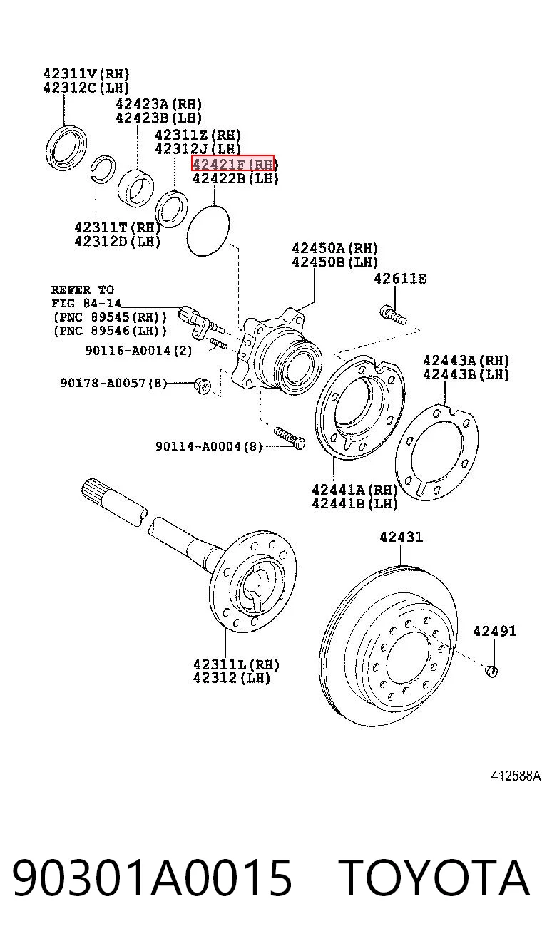 90301A0015 Toyota Uszczelniacz piasty tylnej wewnętrzny