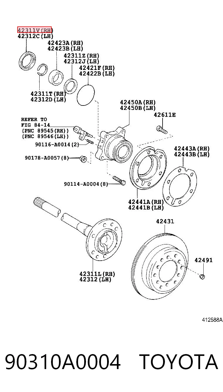90310A0004 Toyota Uszczelniacz półosi mostu tylnego
