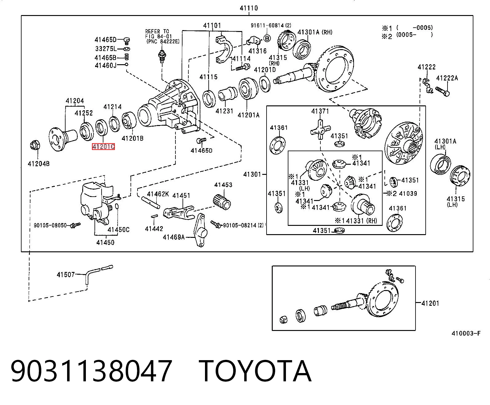 9031138047 Toyota Uszczelniacz końcówki reduktora mostu tylnego
