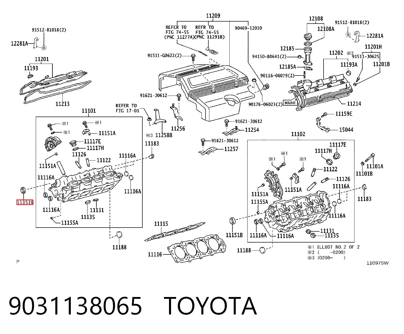 9031138065 Toyota Uszczelniacz wałka rozrządu silnika przedni