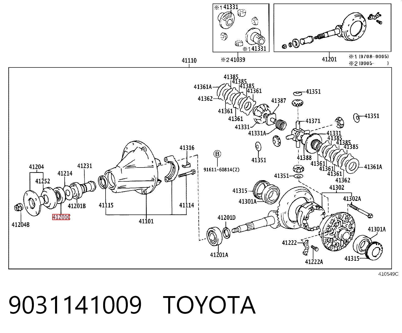 9031141009 Toyota Uszczelniacz końcówki reduktora mostu przedniego