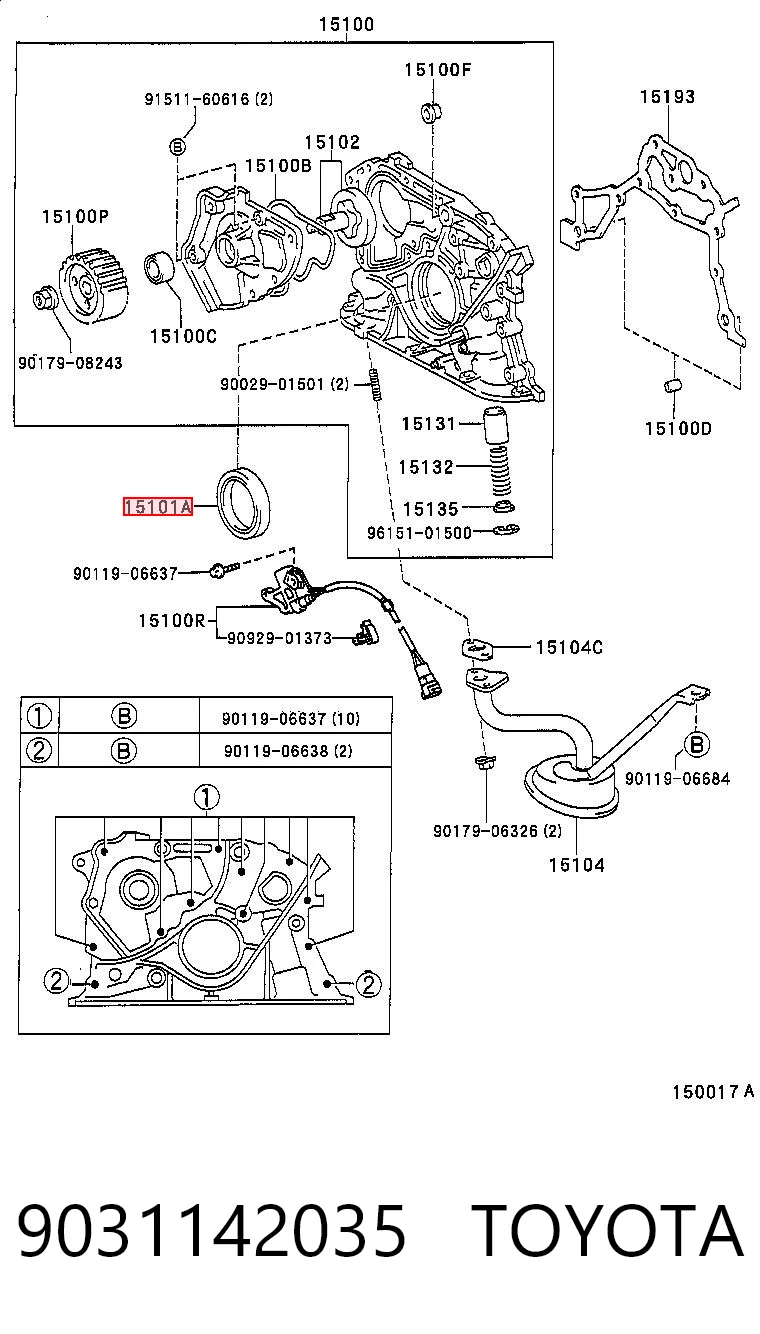 Uszczelniacz wału korbowego przedni Toyota Avensis I sedana (T22) (1997 - 2003) cena, od 5,11 USD