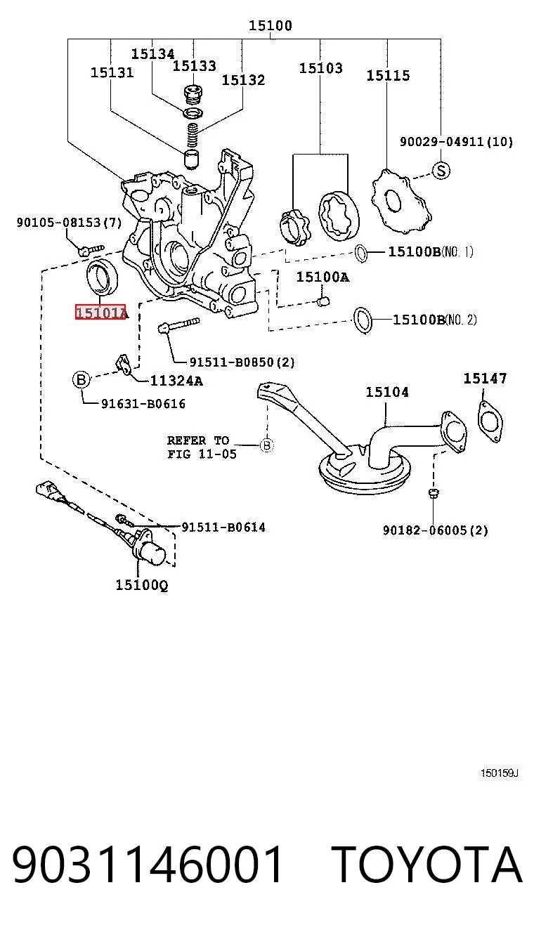 9031146001 Toyota Uszczelniacz wału korbowego przedni