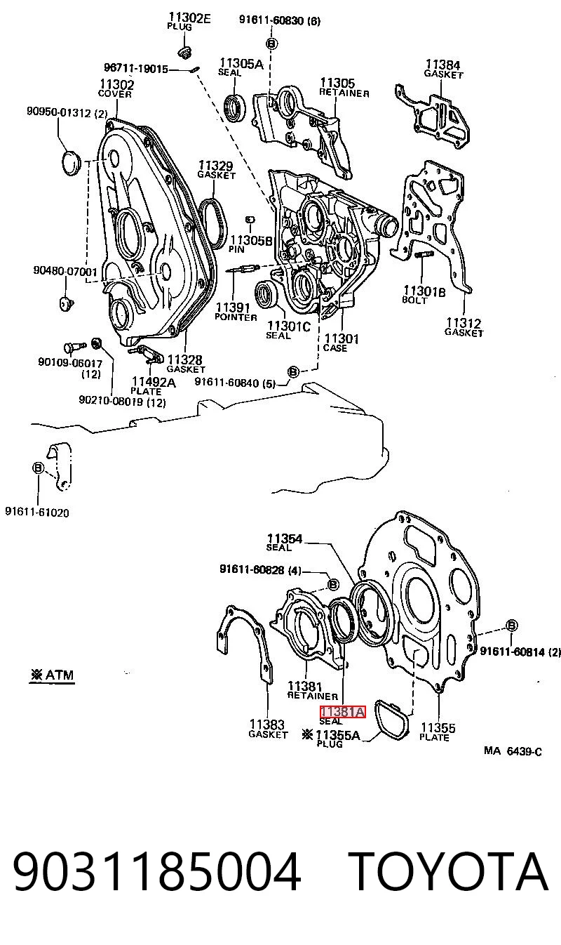Uszczelniacz wału korbowego silnika tylny Toyota Picnic minivan (XM1) (1996 - 2001) cena, od 9,10 USD