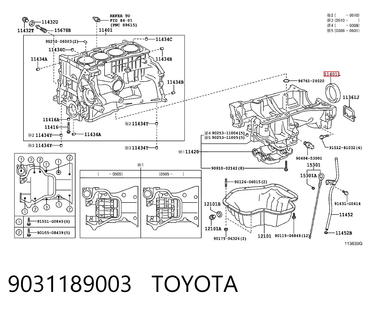  Uszczelniacz wału korbowego silnika tylny Toyota Camry 5