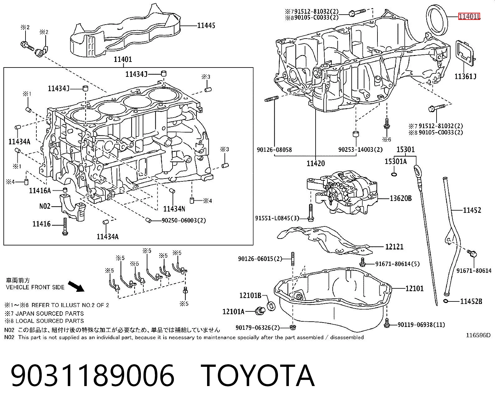 Uszczelniacz wału korbowego silnika tylny Toyota Camry V sedana (V30) (2001 - 2006) cena, od 16,40 USD