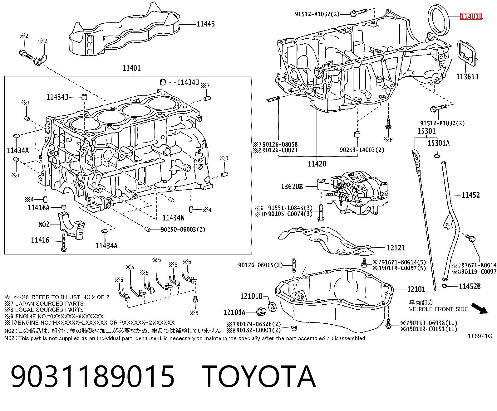  Uszczelniacz wału korbowego silnika tylny Toyota Camry 5