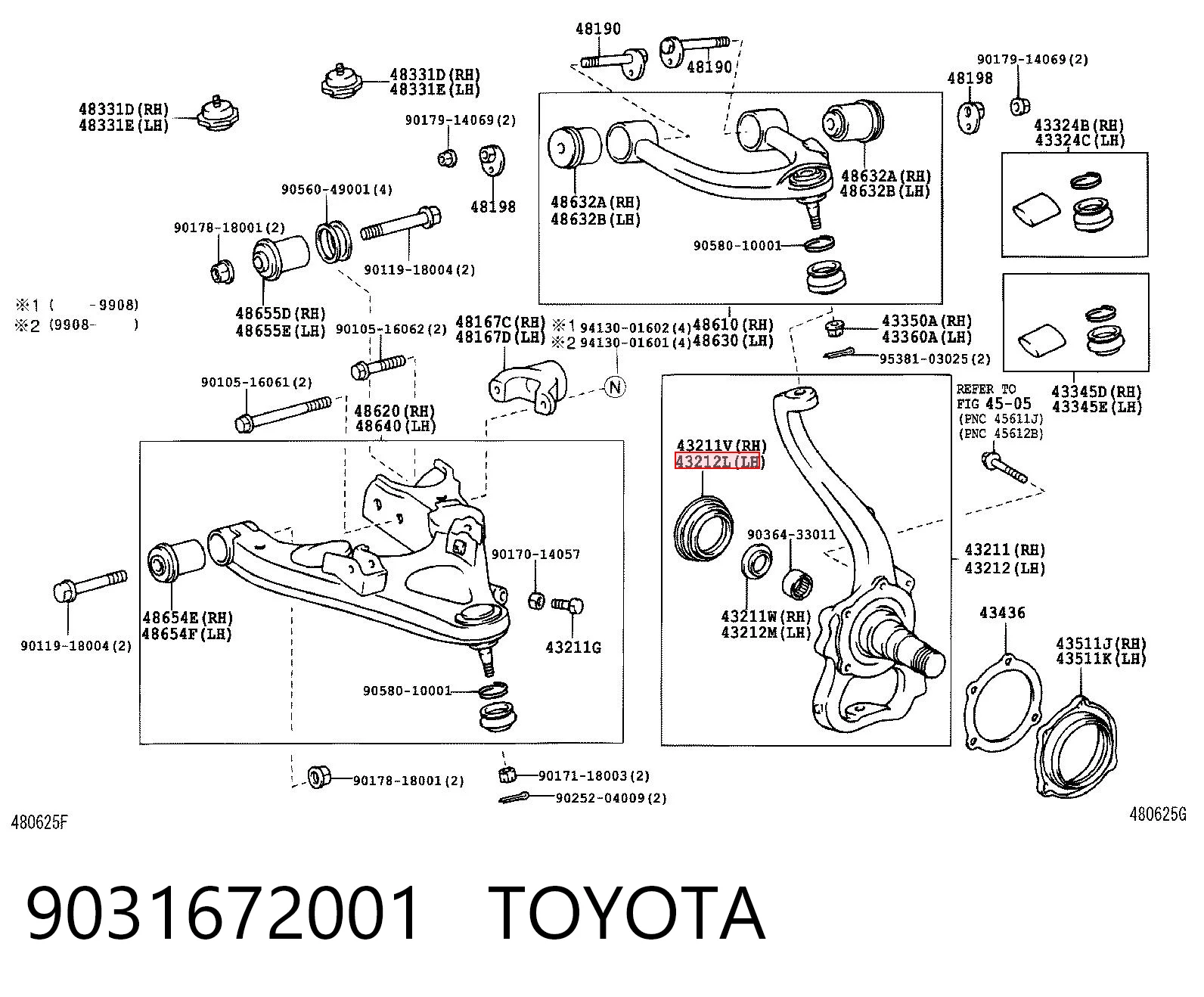 9031672001 Toyota Uszczelniacz piasty przedniej