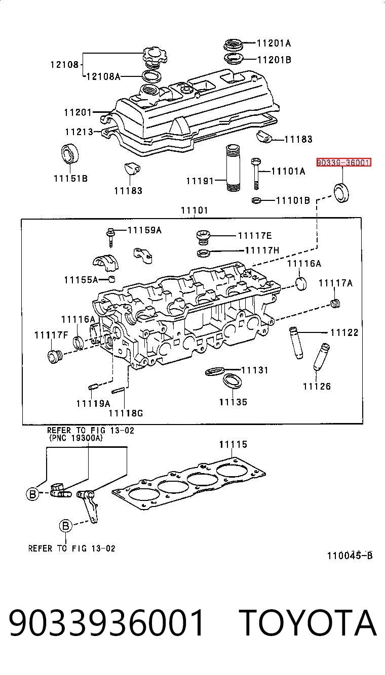 9033936001 Toyota Zaślepka głowicy cylindrów/bloku cylindrów