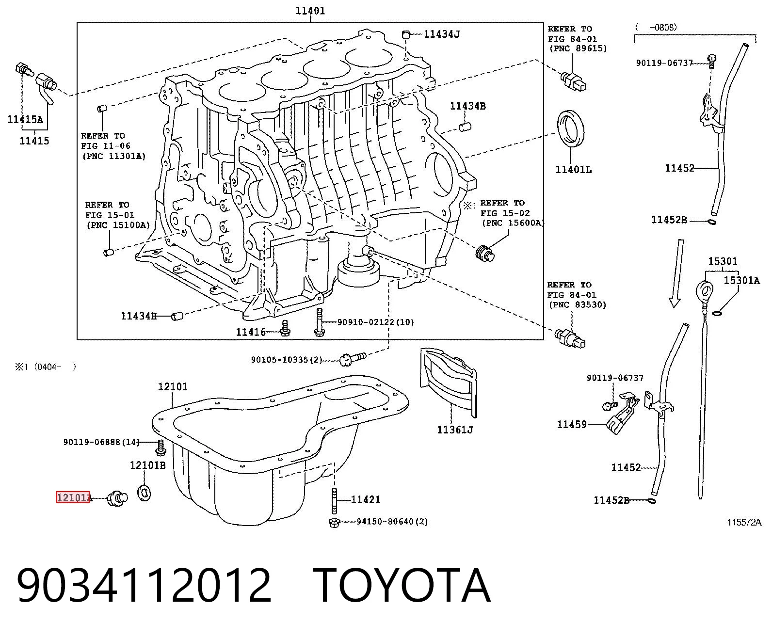 9034112012 Toyota Korek miski olejowej silnika