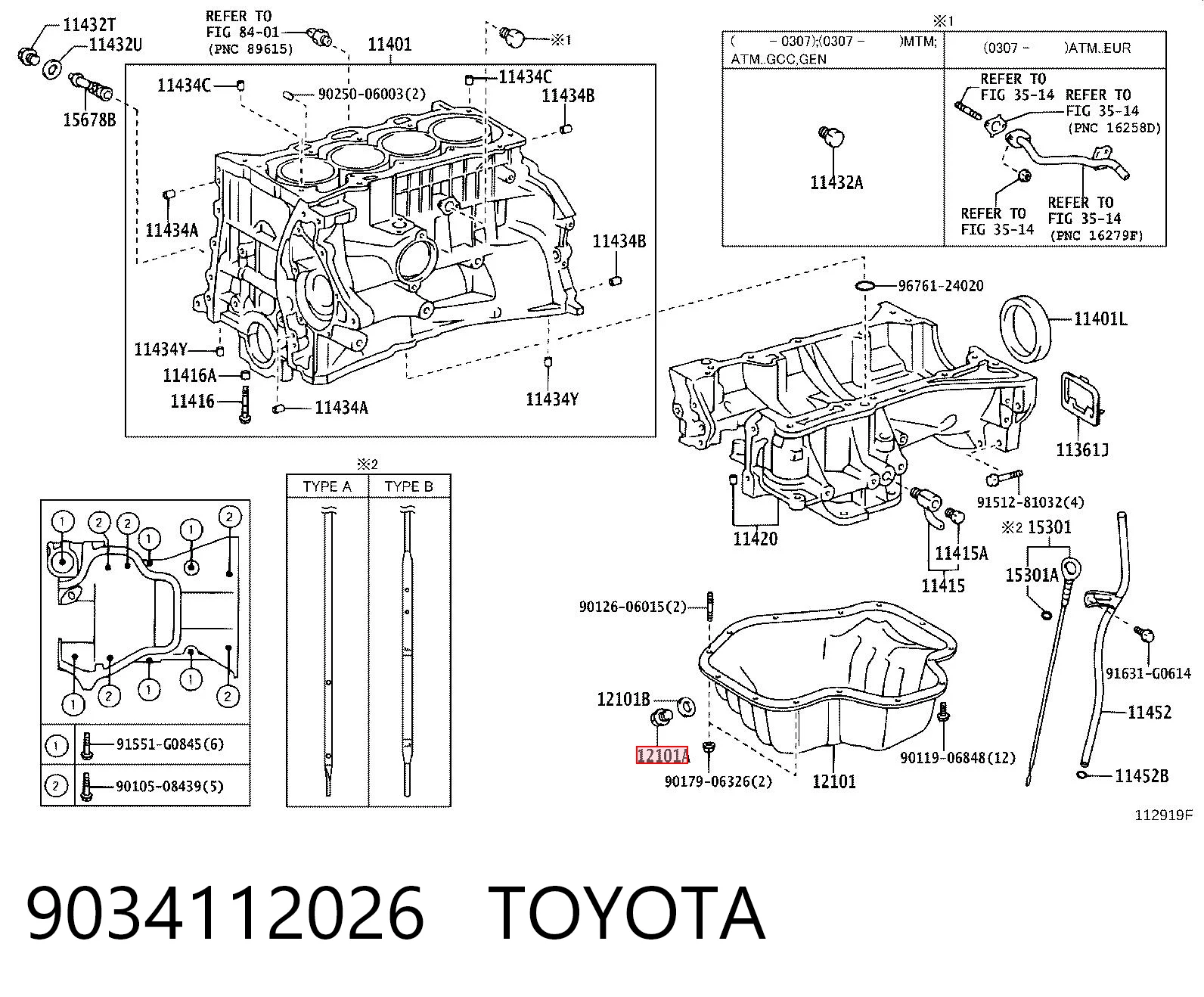 9034112026 Toyota Korek miski olejowej silnika