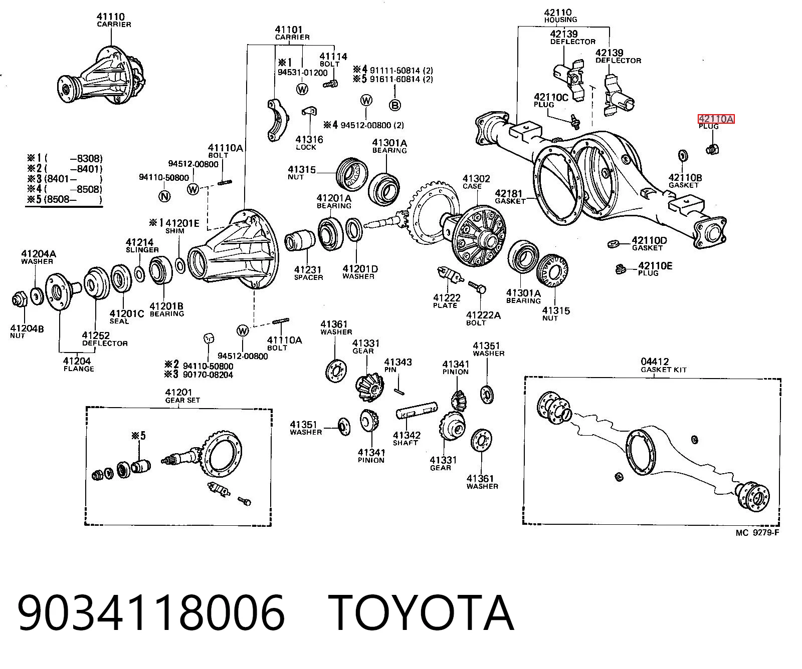 9034118006 Toyota Korek wlewu mostu tylnego/przedniego