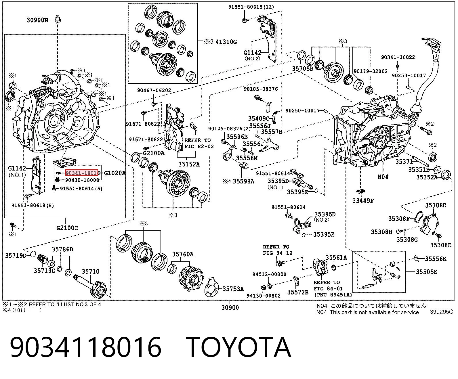 9034118016 Toyota Korek miski automatycznej skrzyni biegów