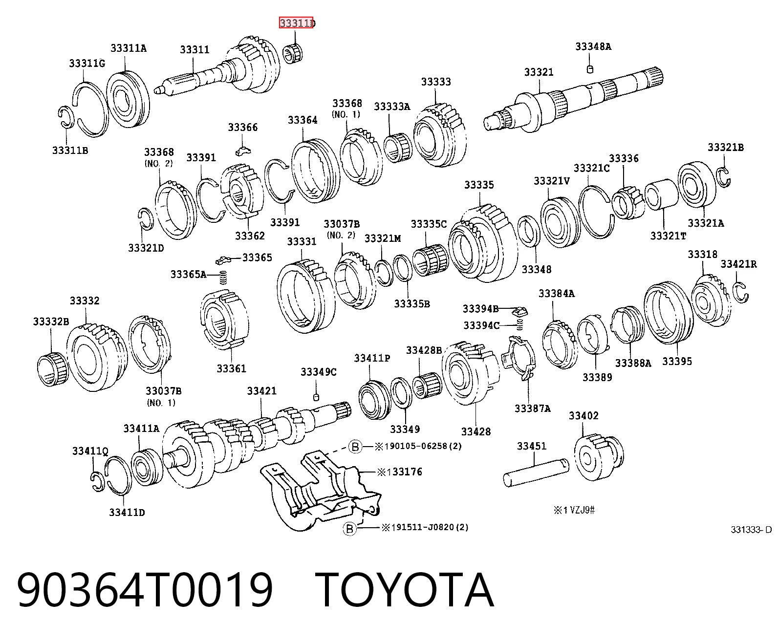 Łożysko wału sprzęgłowego skrzyni biegów Toyota Hiace IV autobus (H1, H2) (1995 - 2011) cena, od 17,52 USD