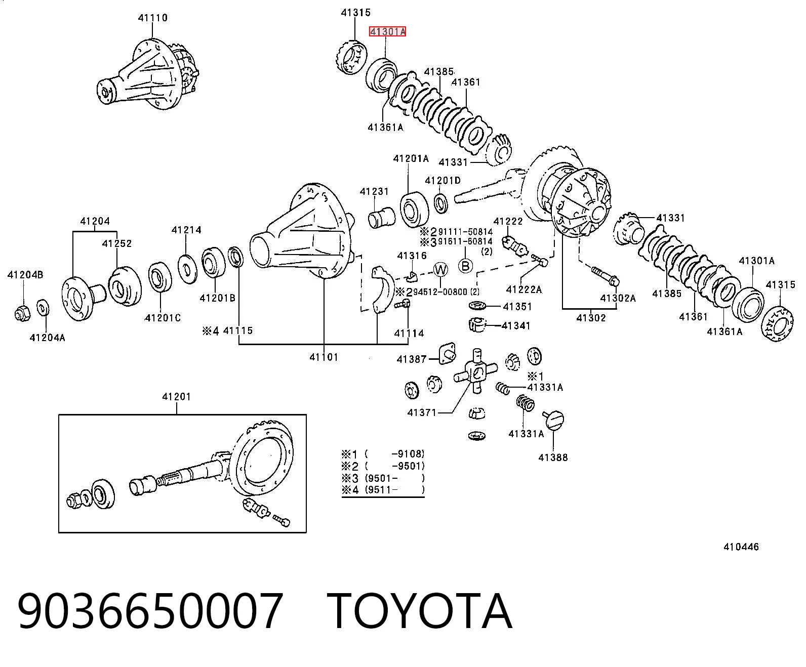9036650007 Toyota Łożysko dyferencjału mostu tylnego