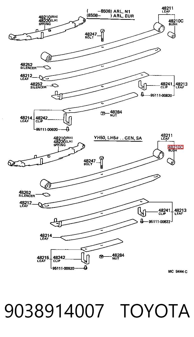 9038914007 Toyota Silentblock tylnego resoru tylny