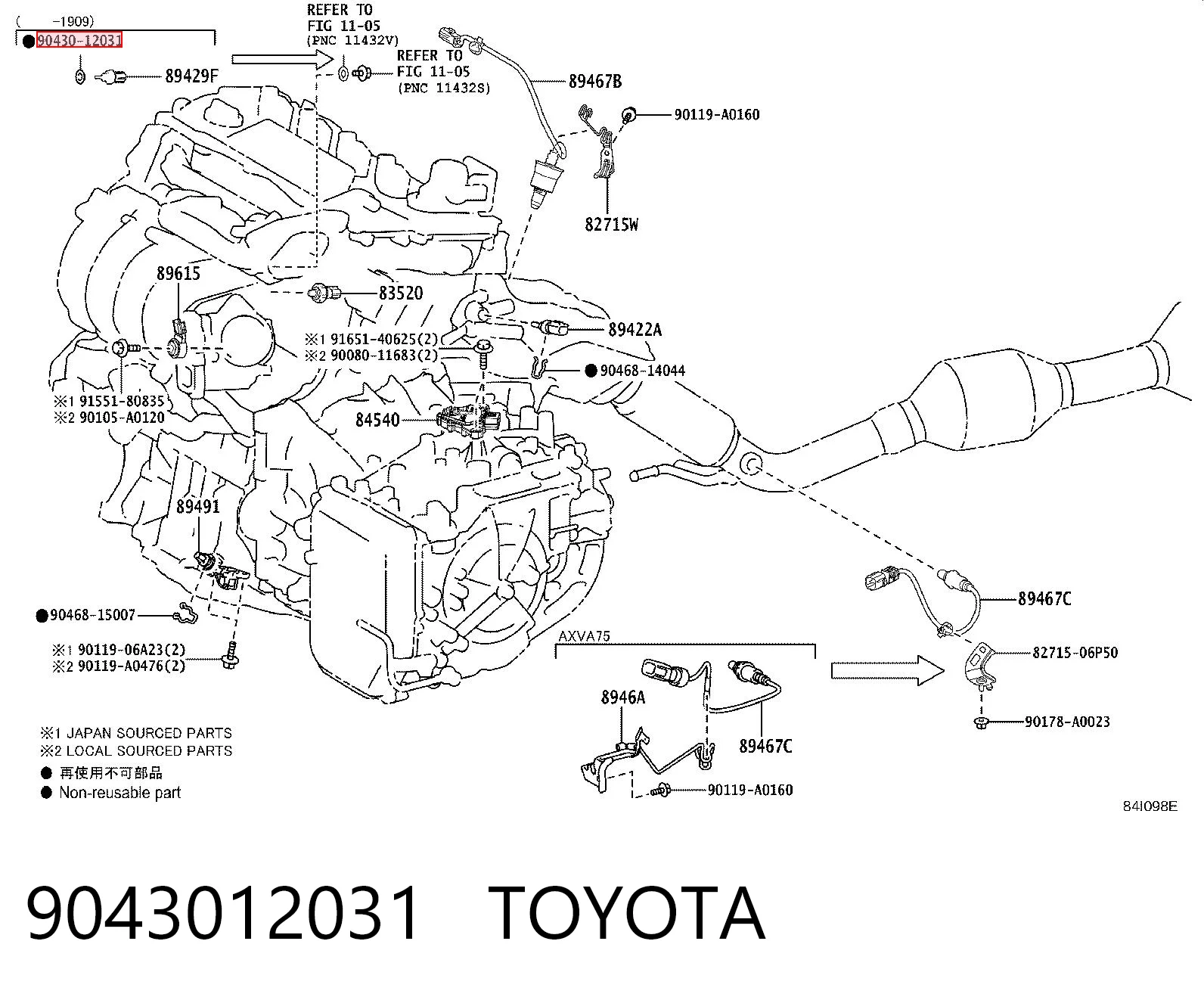 9043012031 Toyota Uszczelka korka miski olejowej