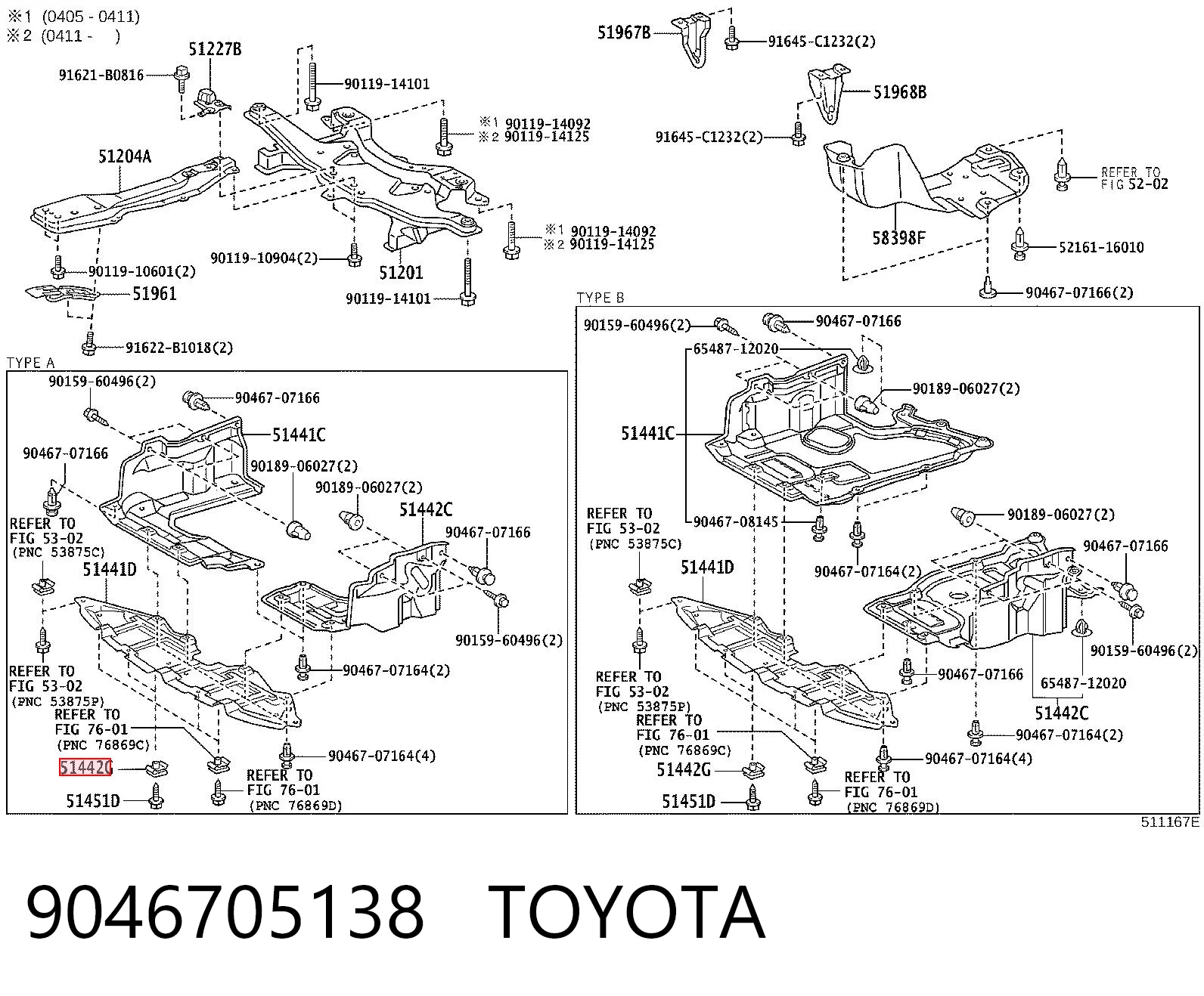 9046705138 Toyota Spinka mocowania zderzaka przedniego