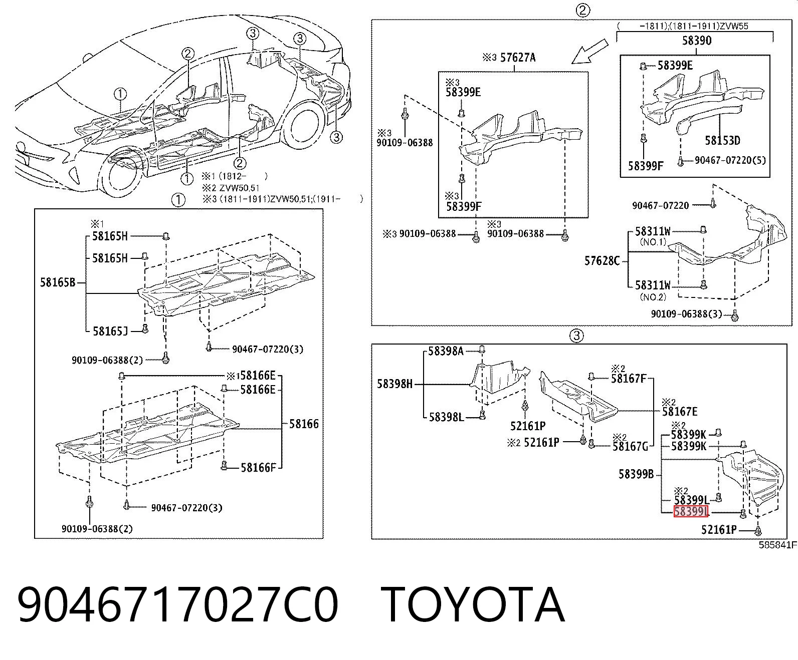 9046717027C0 Toyota Klips ochronny dna