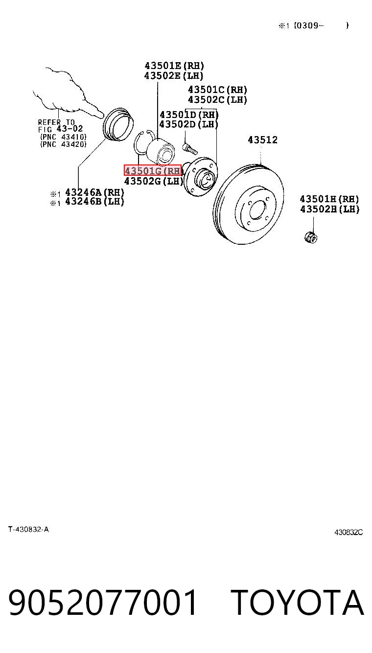 9052077001 Toyota Pierścień zabezpieczający łożysko piasty przedniej