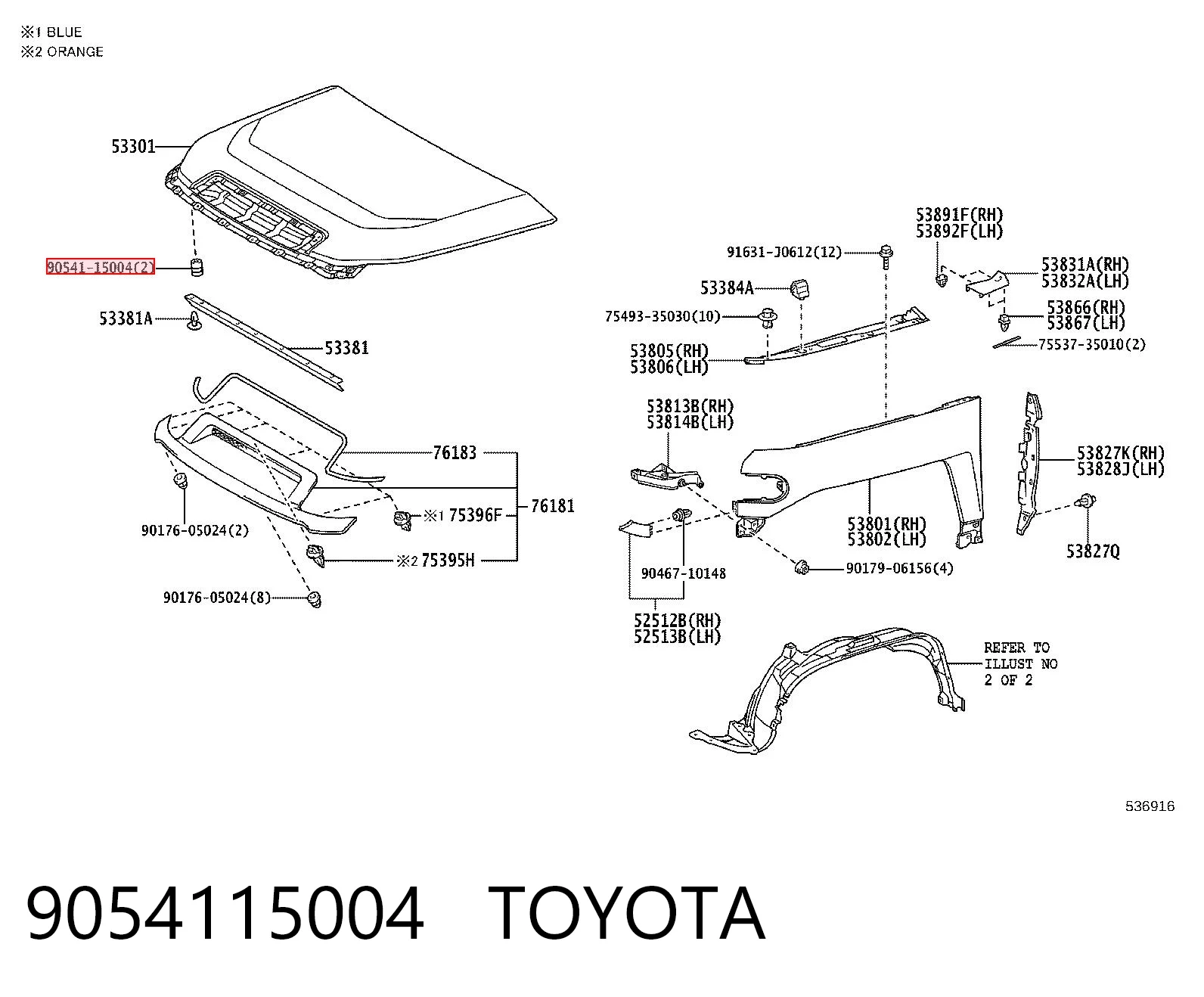 9054115004 Toyota Odbój maski