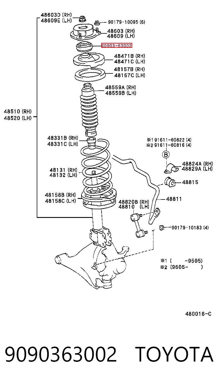 9090363002 Toyota Łożysko podporowe amortyzatora przedniego