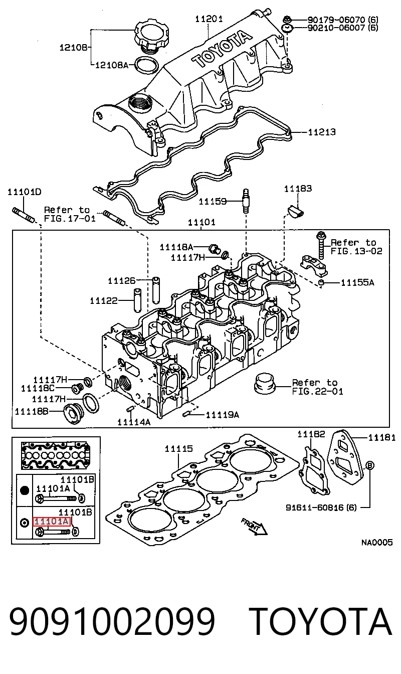 Śruba głowicy cylindrów do Toyota Camry II V2