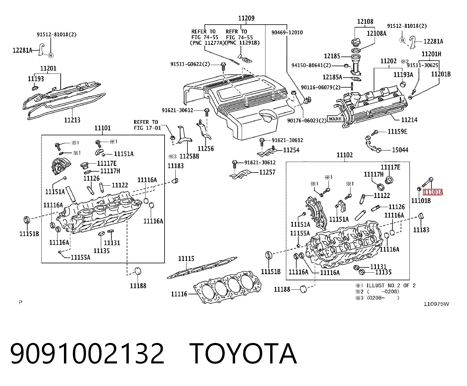 9091002132 Toyota Śruba głowicy cylindrów