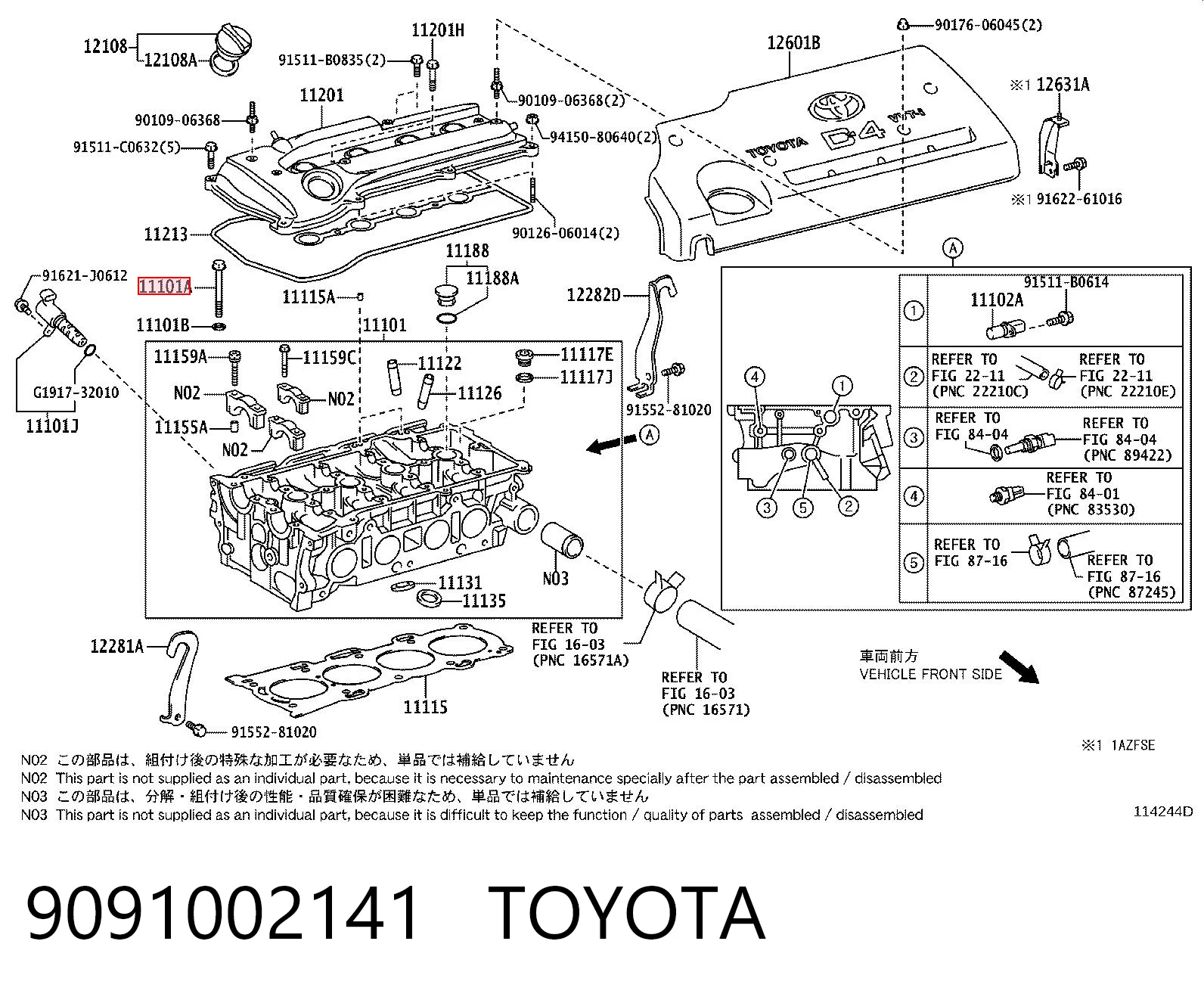 9091002141 Toyota Śruba głowicy cylindrów