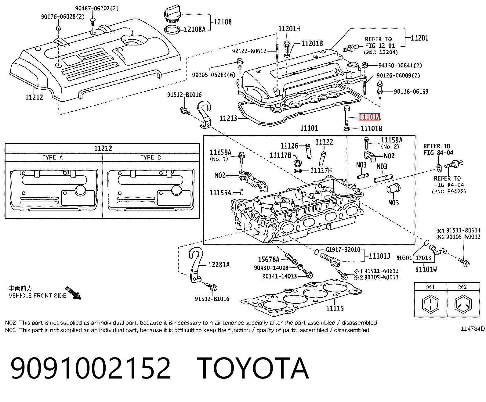 9091002152 Toyota Śruba głowicy cylindrów