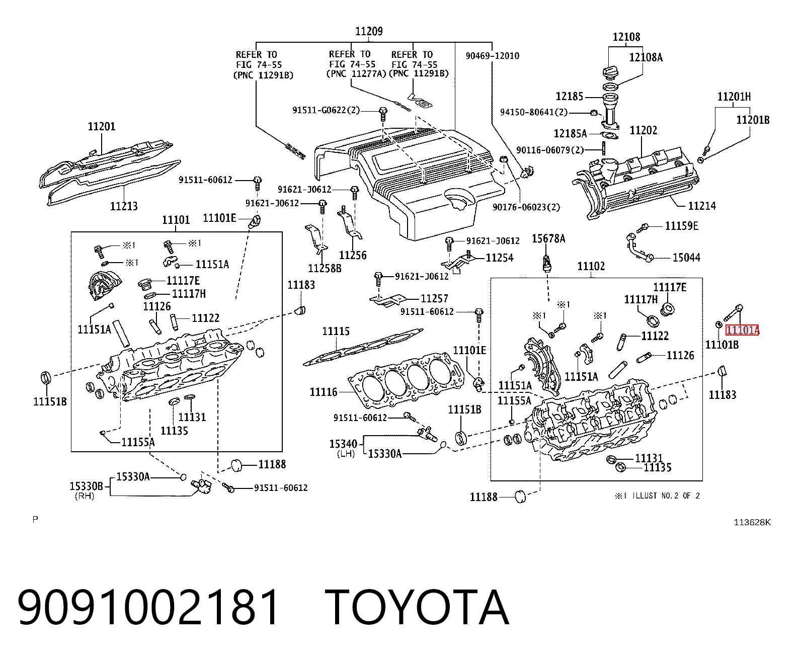 9091002181 Toyota Śruba głowicy cylindrów